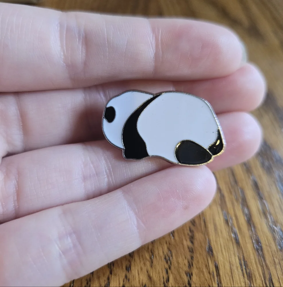 Adorable Black and White Panda Enamel Pin
